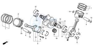 VTR1000F SUPER HAWK drawing CRANKSHAFT/PISTON