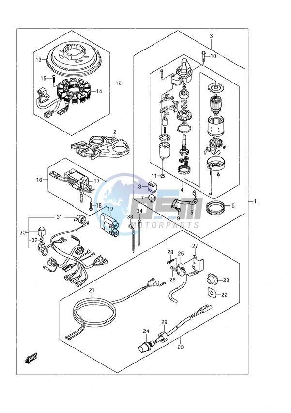 Starting Motor w/Manual Starter