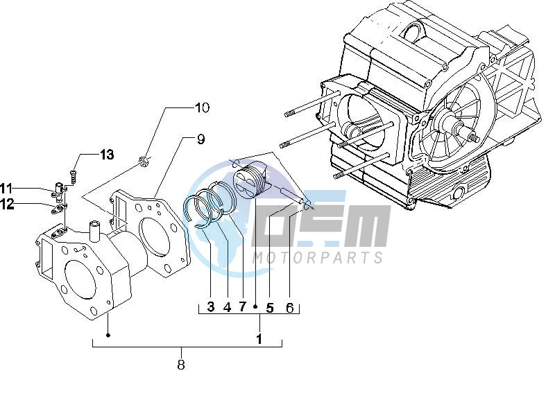 Cylinder - Piston - Wrist pin unit