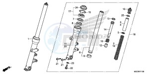 CB1100 UK - (E) drawing FRONT FORK (CB1100CA/CAD/TA/TAD)