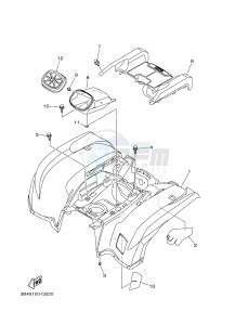 YFM550FWAD YFM5FGPLED GRIZZLY 550 EPS HUNTER (1HSP) drawing REAR FENDER