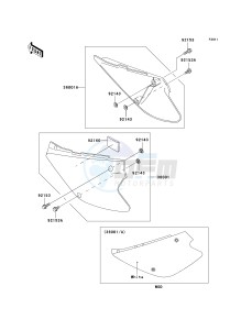 KX 100 A [KX100 MONSTER ENERGY] (A6F - A9FA) D9F drawing SIDE COVERS