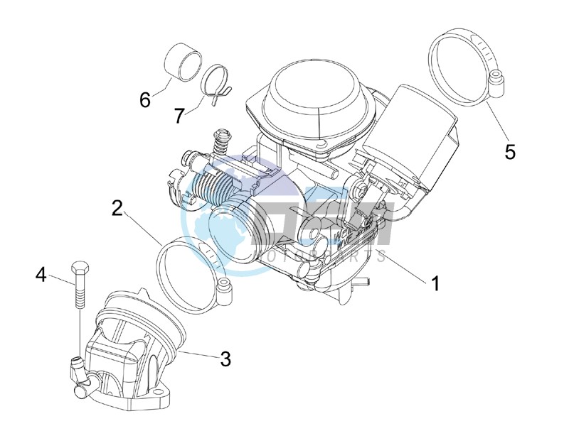 Carburettor, assembly - Union pipe