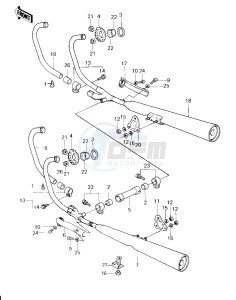 KZ 750 H [LTD] (H1) [LTD] drawing MUFFLERS -- 80 H1- -