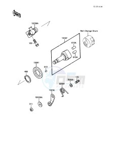 KAF 450 B [MULE 1000] (B1) [MULE 1000] drawing GEAR CHANGE MECHANISM