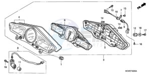 VFR800A9 France - (F / ABS CMF MME TWO) drawing METER