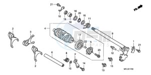 CBR1000RR9 Australia - (U / PSW) drawing GEARSHIFT DRUM