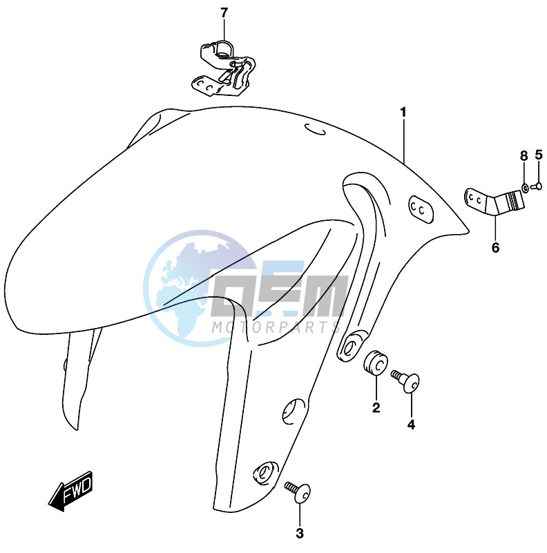 FRONT FENDER (GSX-S750ZAL8 E21)