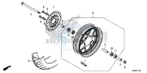 MSX125D MSX125 UK - (E) drawing FRONT WHEEL