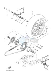 MTM690 XSR700 (B34A B34A B34A B34A B34A) drawing REAR WHEEL