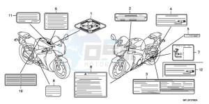 CBR1000RA9 UK - (E / ABS) drawing CAUTION LABEL (1)