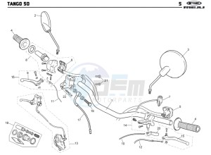 TANGO-50-GREEN drawing HANDLEBAR - CONTROLS