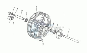 Targa 750 drawing Rear wheel