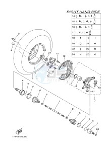 YFM700FWAD YFM7FGPHB GRIZZLY 700 EPS HUNTER (1HP7) drawing FRONT WHEEL 2