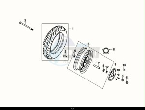 FIDDLE IV 125 LC ABS (XG12WW-EU) (M0) drawing FRONT WHEEL