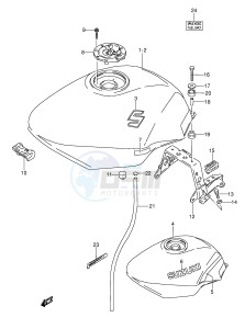 GSX600F (E2) Katana drawing FUEL TANK (MODEL J K L)