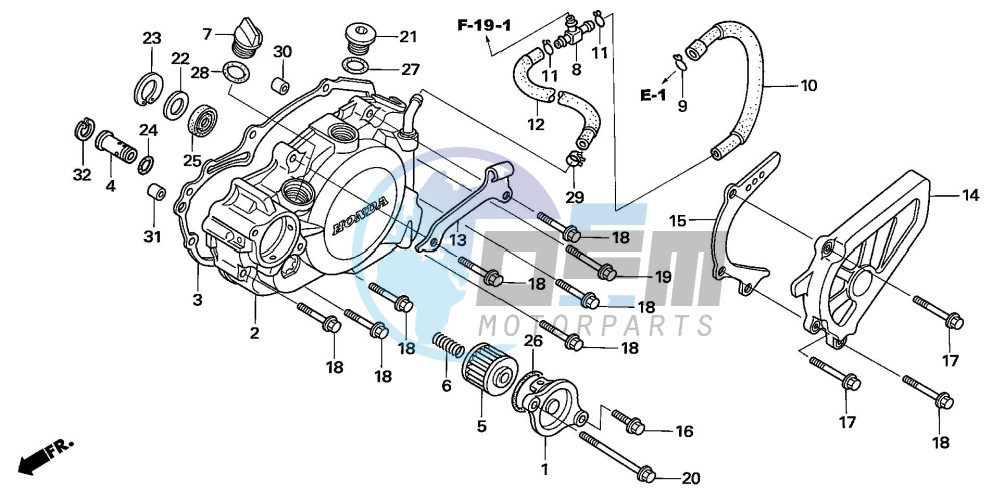 L. CRANKCASE COVER (TRX450R6,7,8/ER6,7,8)