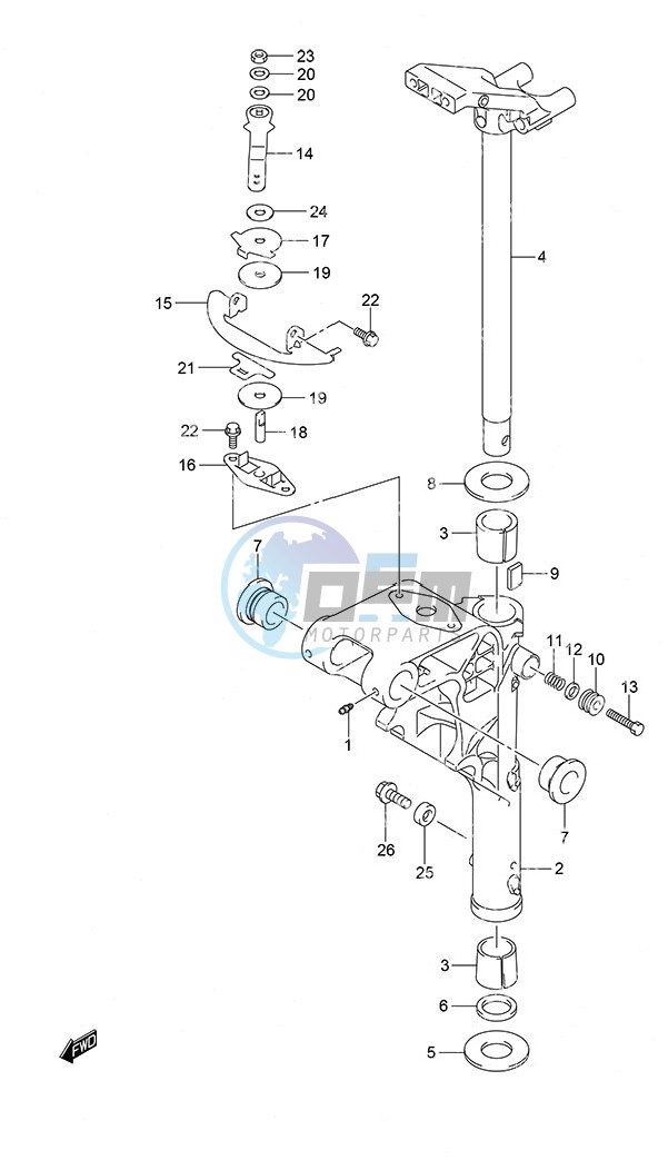 Swivel Bracket Tiller Handle w/Power Tilt