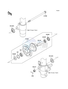 KX85 / KX85 II KX85B7F EU drawing Front Hub