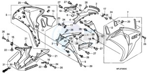 CBR1000RAA BR / ABS - (BR / ABS) drawing MIDDLE COWL