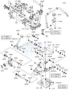 BRUTE FORCE 750 4x4i EPS KVF750HHF EU drawing Rear Suspension