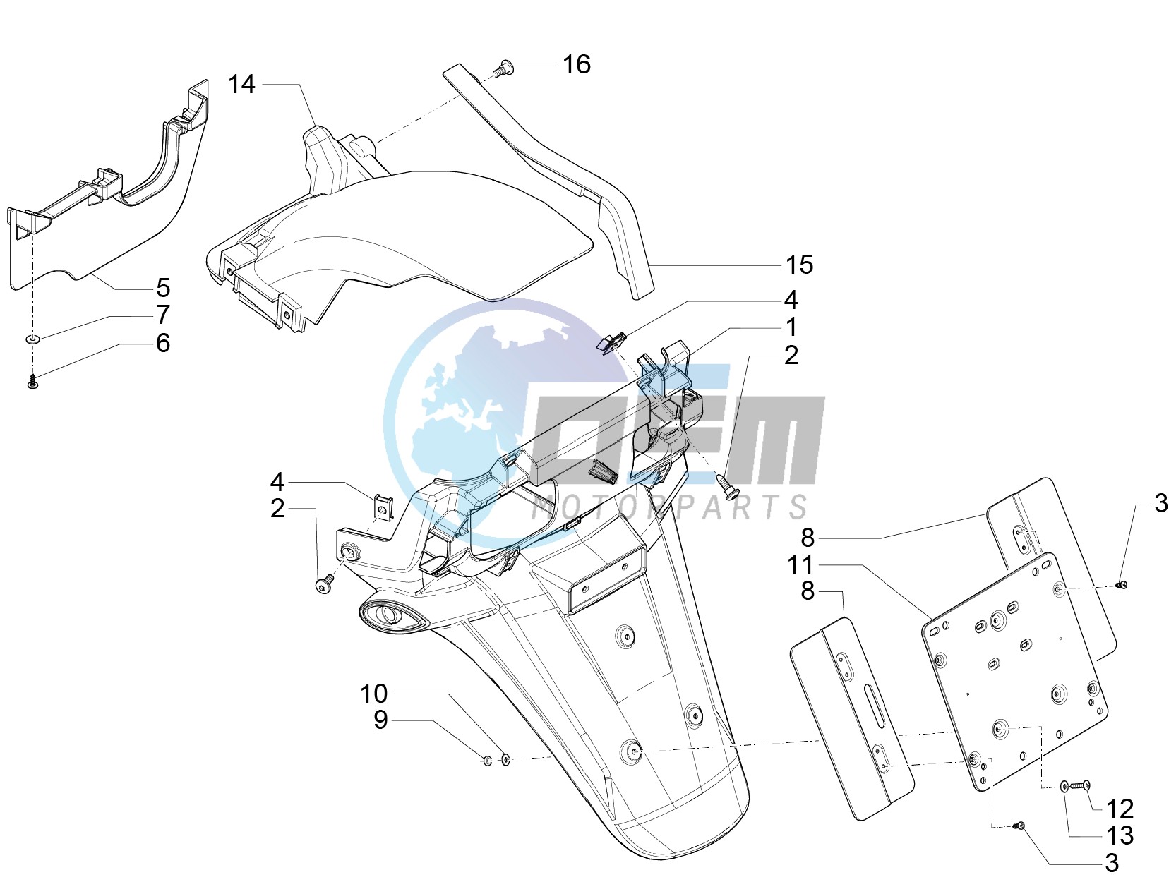 Rear cover - Splash guard