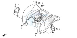 TRX250EX SPORTRAX 250 EX drawing REAR FENDER (TRX250EX1/2/3/4/5)