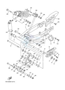 TT-R125 TT-R125LWE (19CT 19CU) drawing REAR ARM & SUSPENSION 2