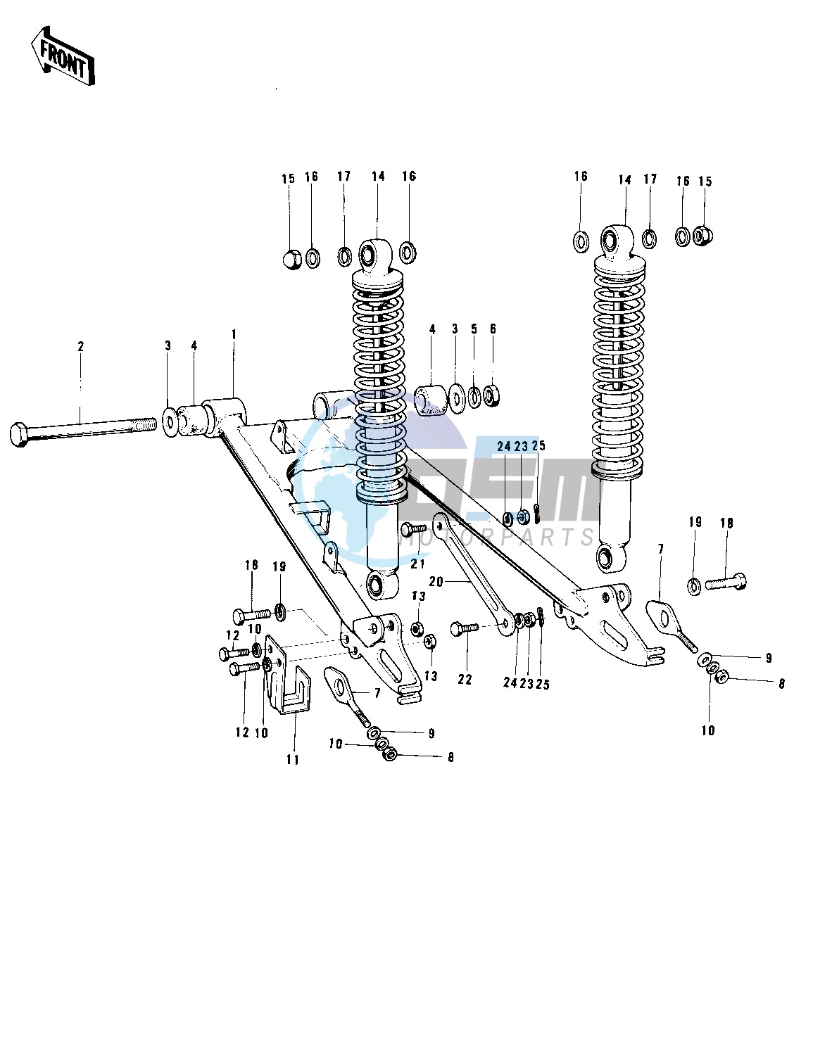 SWING ARM_SHOCK ABSORBERS -- 73-75 MC1_MC1-A_MC1-B- -