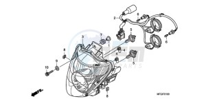 CB600FAA Europe Direct - (ED / ABS 25K) drawing HEADLIGHT