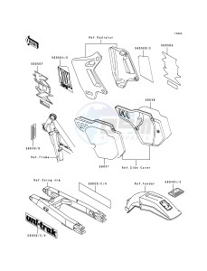 KDX 200 E [KDX200] (E1-E3) [KDX200] drawing LABEL-- GREEN- -