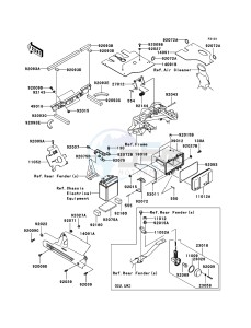 KVF360 4x4 KVF360A8F EU GB drawing Frame Fittings