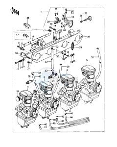 KZ 650 C [CUSTOM] (C1-C3) [CUSTOM] drawing CARBURETOR ASSY