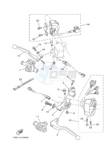 XT250 XT250F SEROW (1YBD) drawing HANDLE SWITCH & LEVER