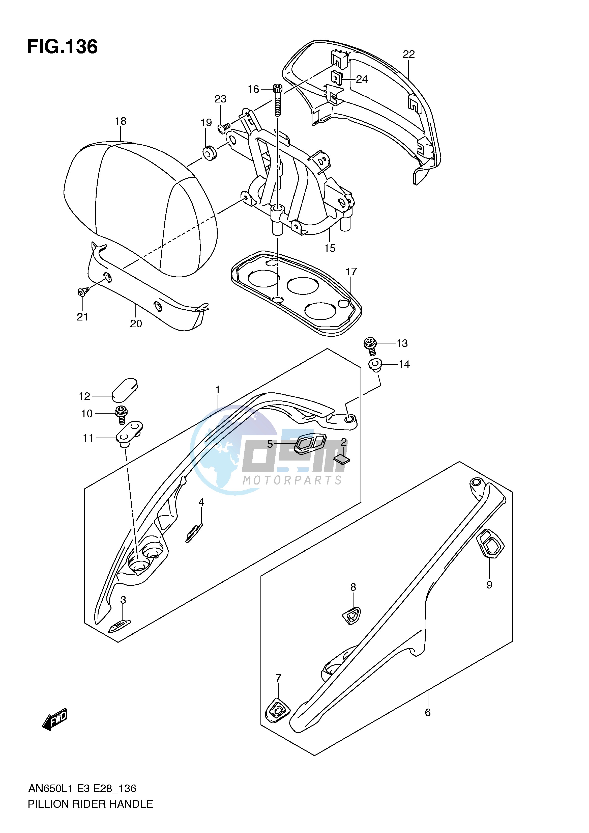 PILLION RIDER HANDLE (AN650AL1 E33)