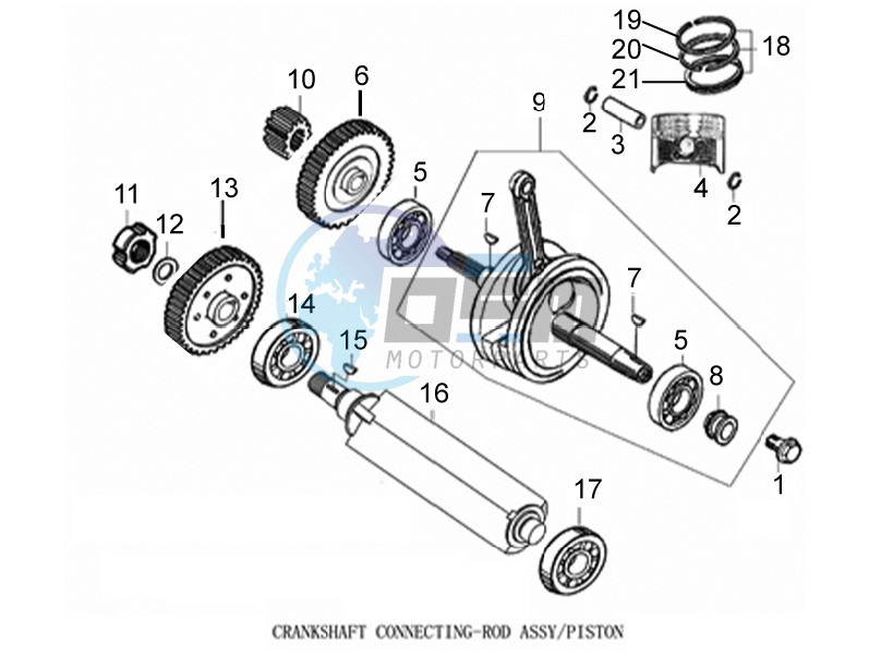 Cylinder - Piston - Wrist pin unit