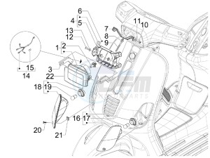 S 50 4T 4V College drawing Head lights - Turn signal lamps