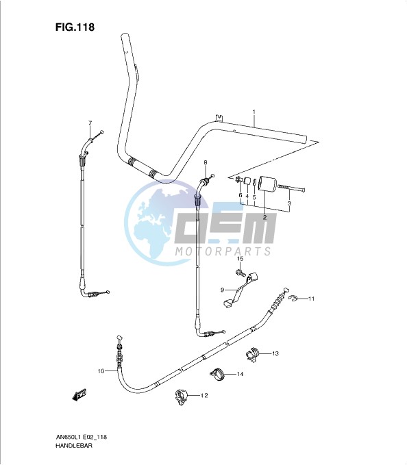 HANDLEBAR (AN650L1 E19)