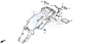 CB250 drawing REAR FENDER