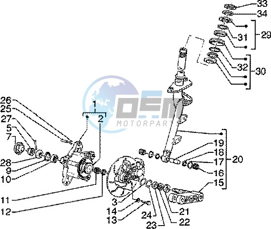 Steering column-disc brake