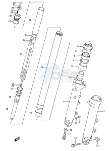 GSX600F (E2) Katana drawing FRONT DAMPER (MODEL K L M N P R S T)