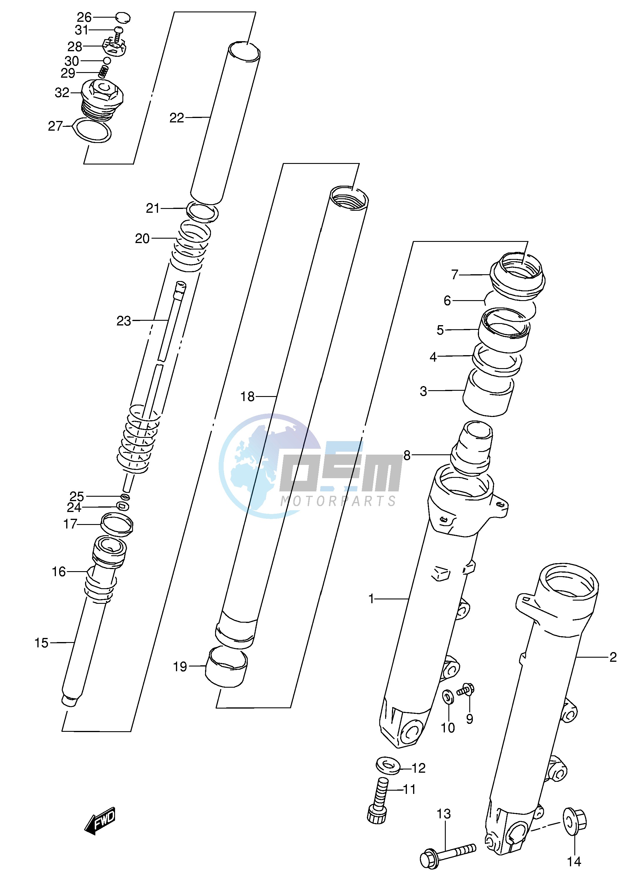 FRONT DAMPER (MODEL K L M N P R S T)