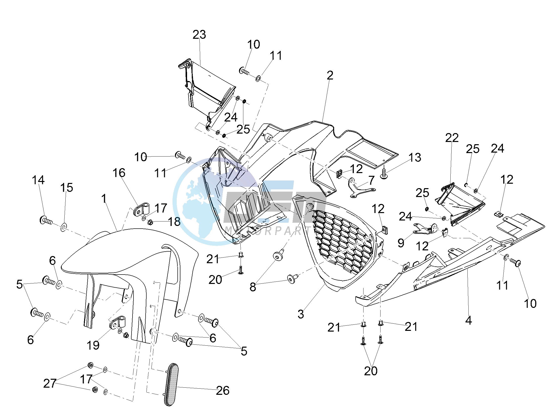 Front mudguard-Pillar