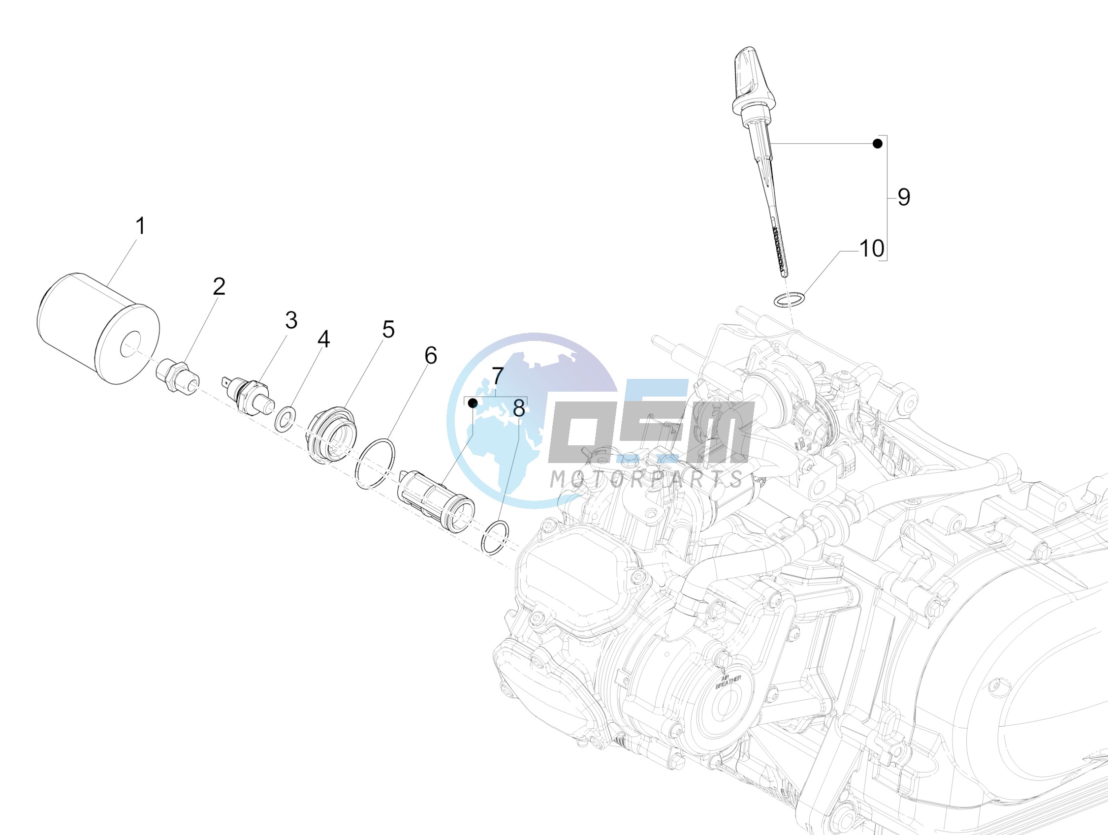 Flywheel magneto cover - Oil filter