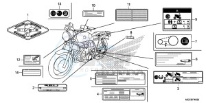 CB1100AE CB1100 ABS UK - (E) drawing CAUTION LABEL