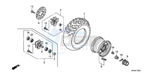 TRX420TMB TRX420 ED drawing FRONT WHEEL