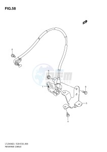 LT-Z400 (E28-E33) drawing REVERSE CABLE (LT-Z400ZL1 E33)