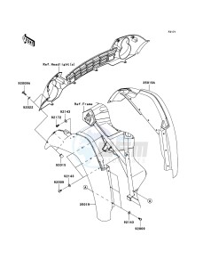 MULE_600 KAF400B6F EU drawing Front Fender(s)