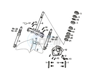 JET 14 45KMH 50 (L8) EU EURO4 drawing FRONT FORK / FRONT MUDGUARD / STEERING CROWN