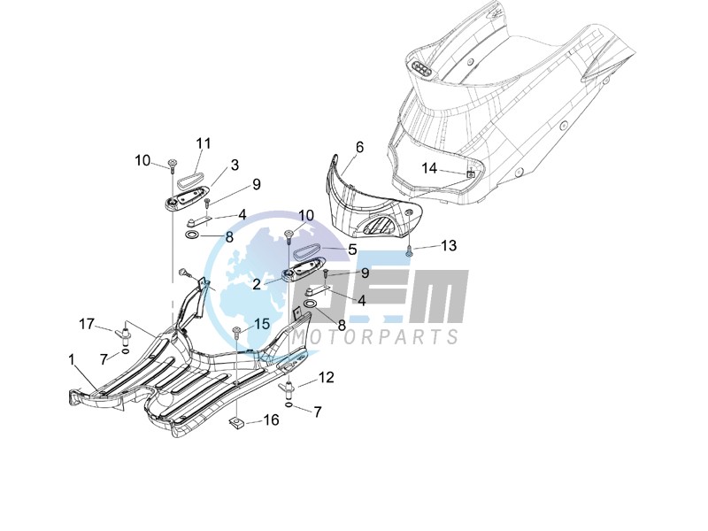 Central cover - Footrests